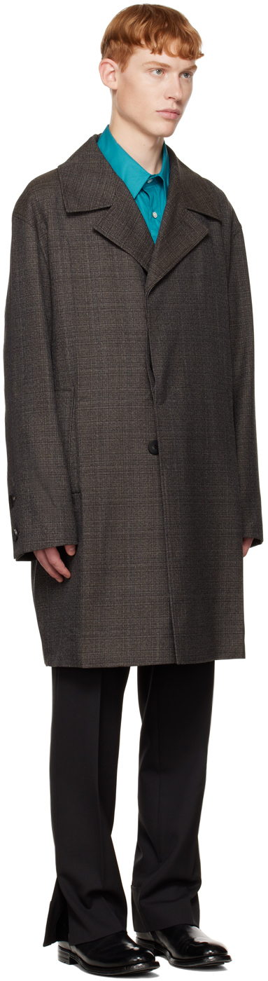 Wooyoungmi Gray Single Mid Coat In Grey 902g
