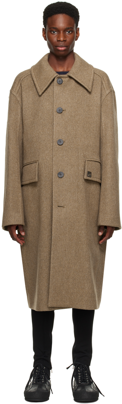 SSENSE Exclusive Khaki Single Breasted Coat
