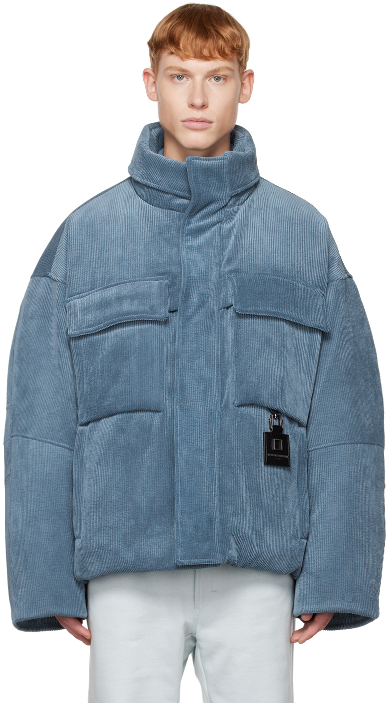 Blue Stand Collar Down Jacket