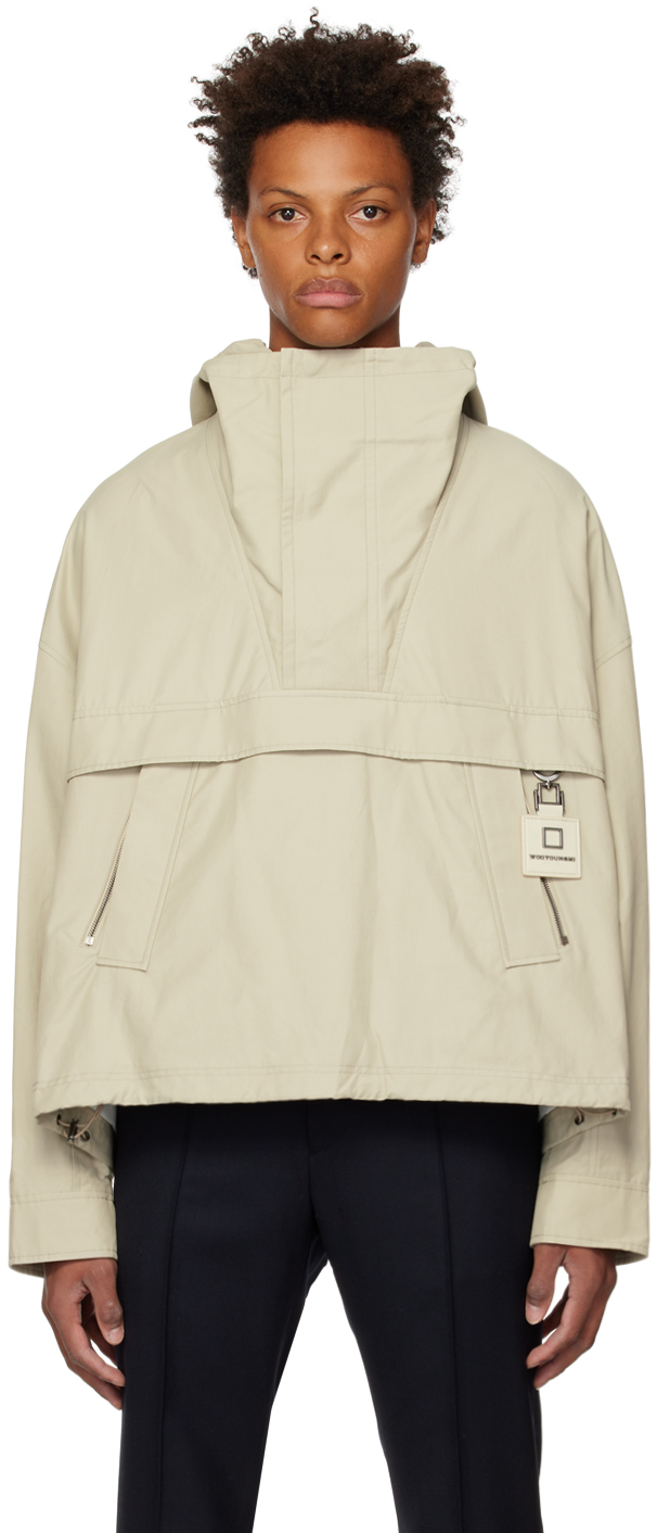 Beige Layered Jacket by Wooyoungmi on Sale