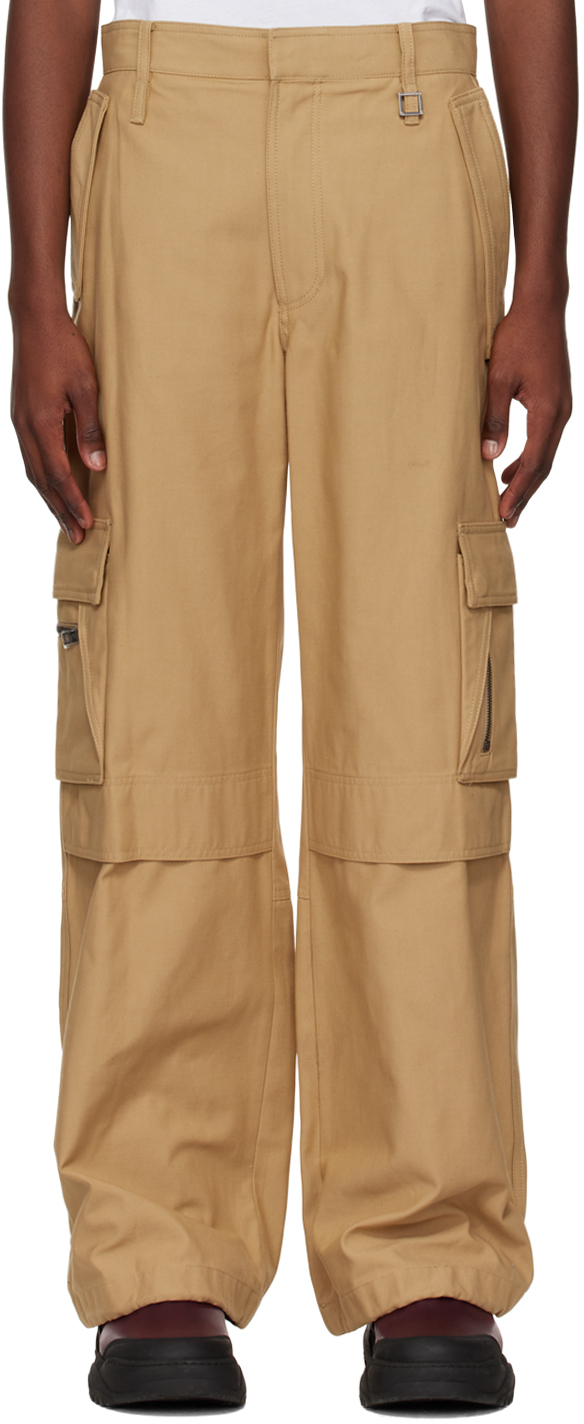 Beige Wide Cargo Pants by Wooyoungmi on Sale