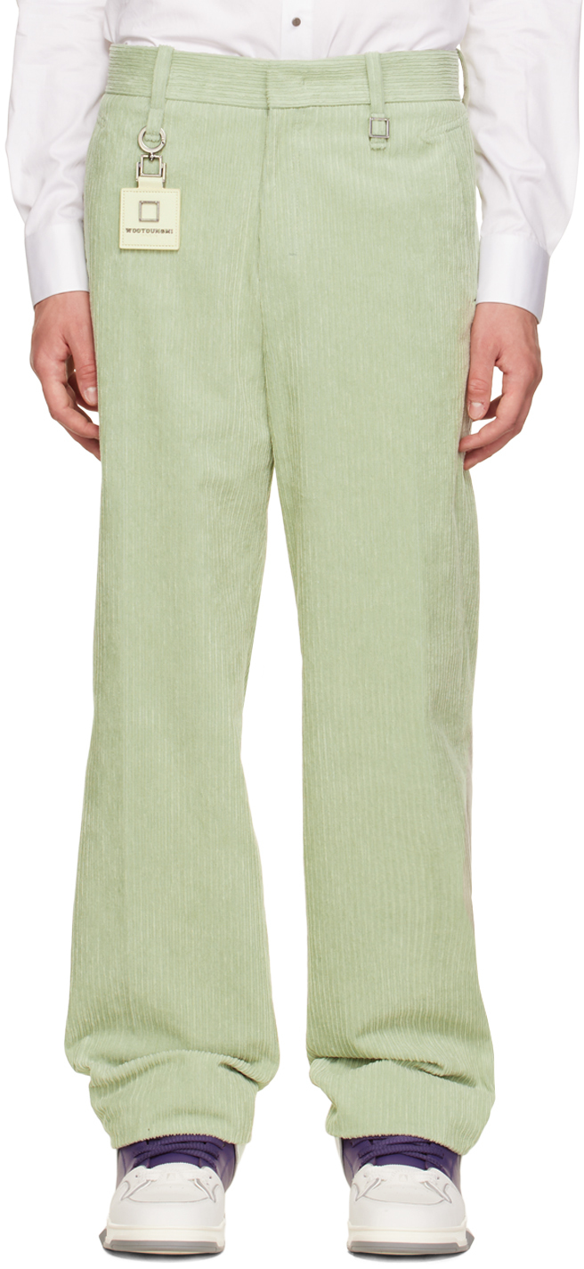 Wooyoungmi Green Straight-Leg Trousers