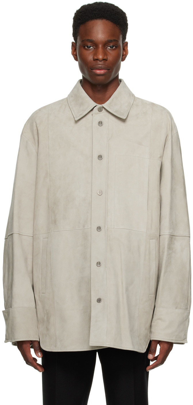 Gray Spread Collar Shirt by Wooyoungmi on Sale