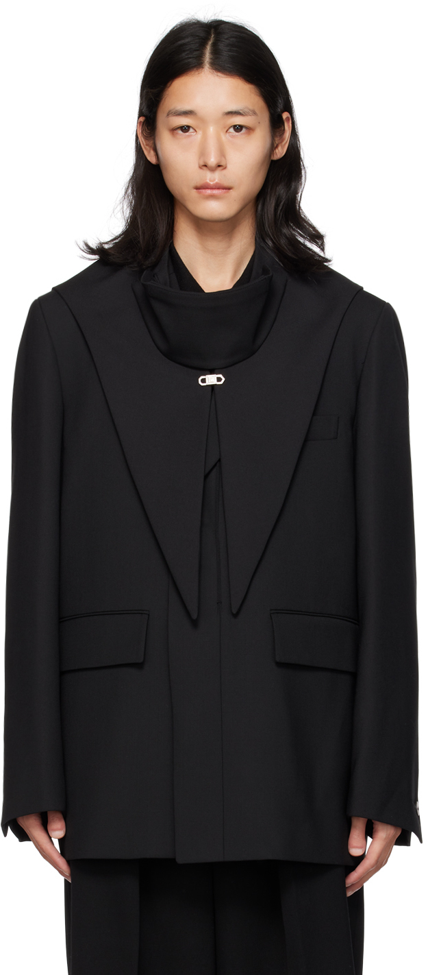 Black Single Breasted Blazer by WOOYOUNGMI on Sale
