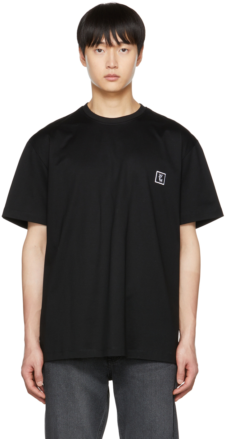 Wooyoungmi: Black Embroidered T-Shirt | SSENSE Canada