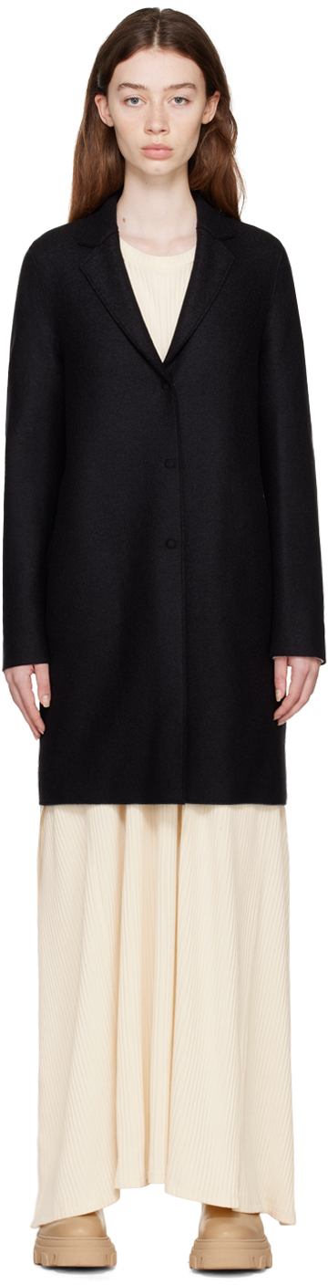 Harris Wharf London Black Cocoon Coat