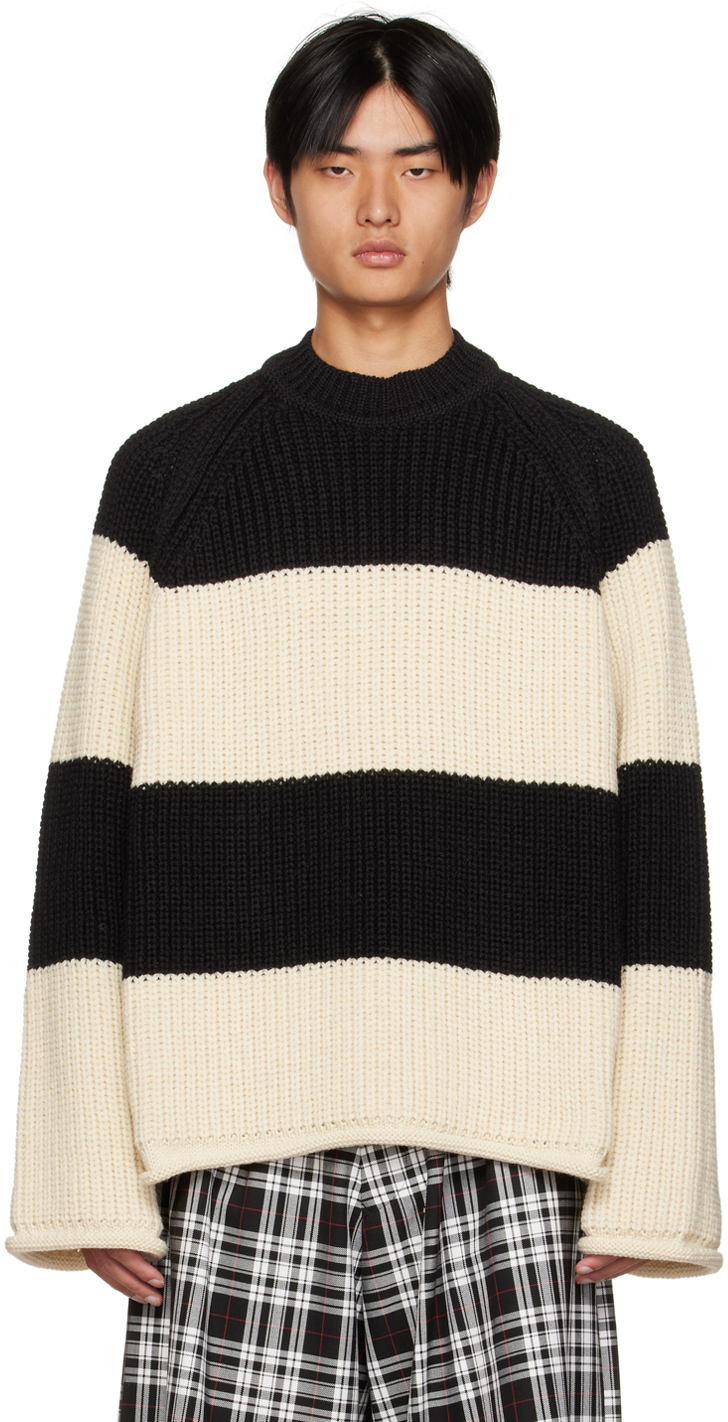 KIDILL Black & White Border Sweater