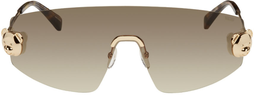 Moschino Gold Rimless Mask Sunglasses