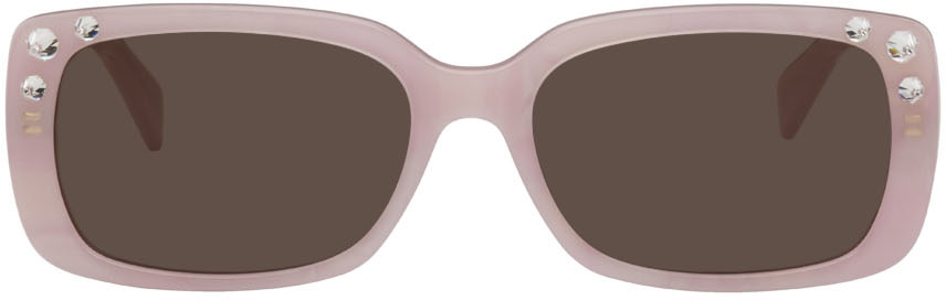 Moschino Pink Rectangular Sunglasses