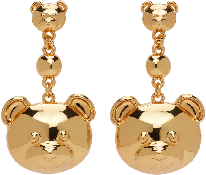 Gold Dangly Teddy Earrings