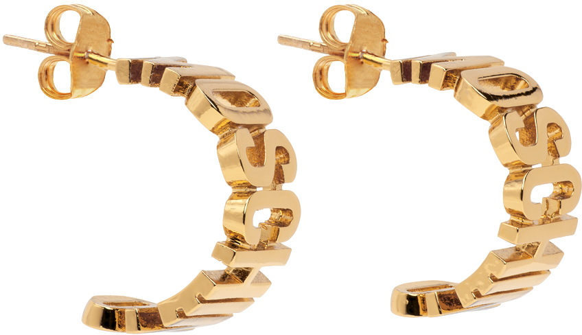 Moschino Gold 'Moschino' Hoop Earrings