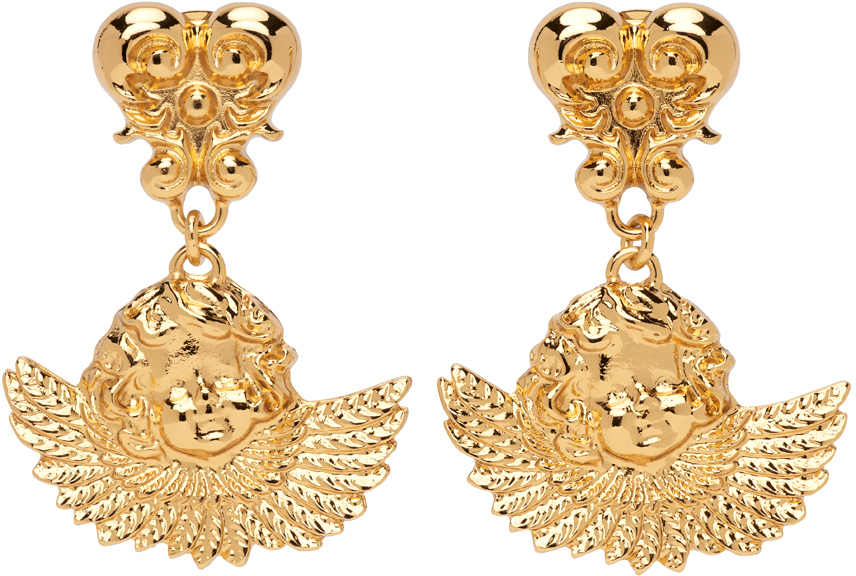 Moschino Gold Angel Earrings