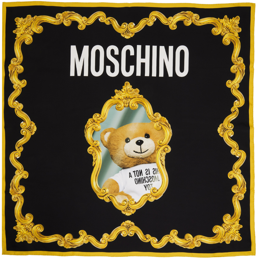 MOSCHINO シルクスカーフプレゼント♡超希少 宇宙デザインくまちゃん-