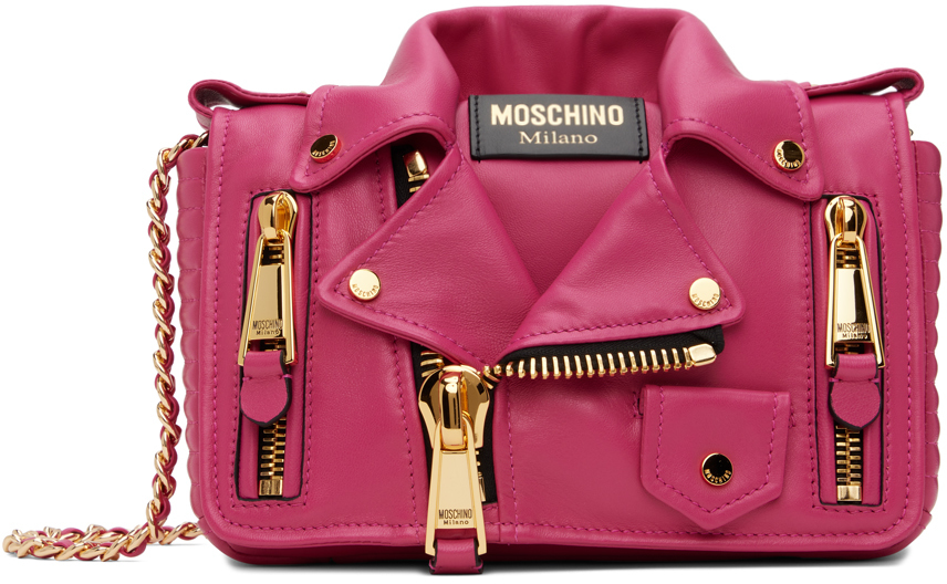 Moschino Pink Small Biker Bag