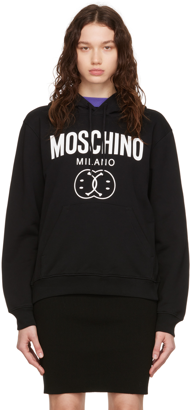Moschino Black Smiley Edition Double Smiley Hoodie