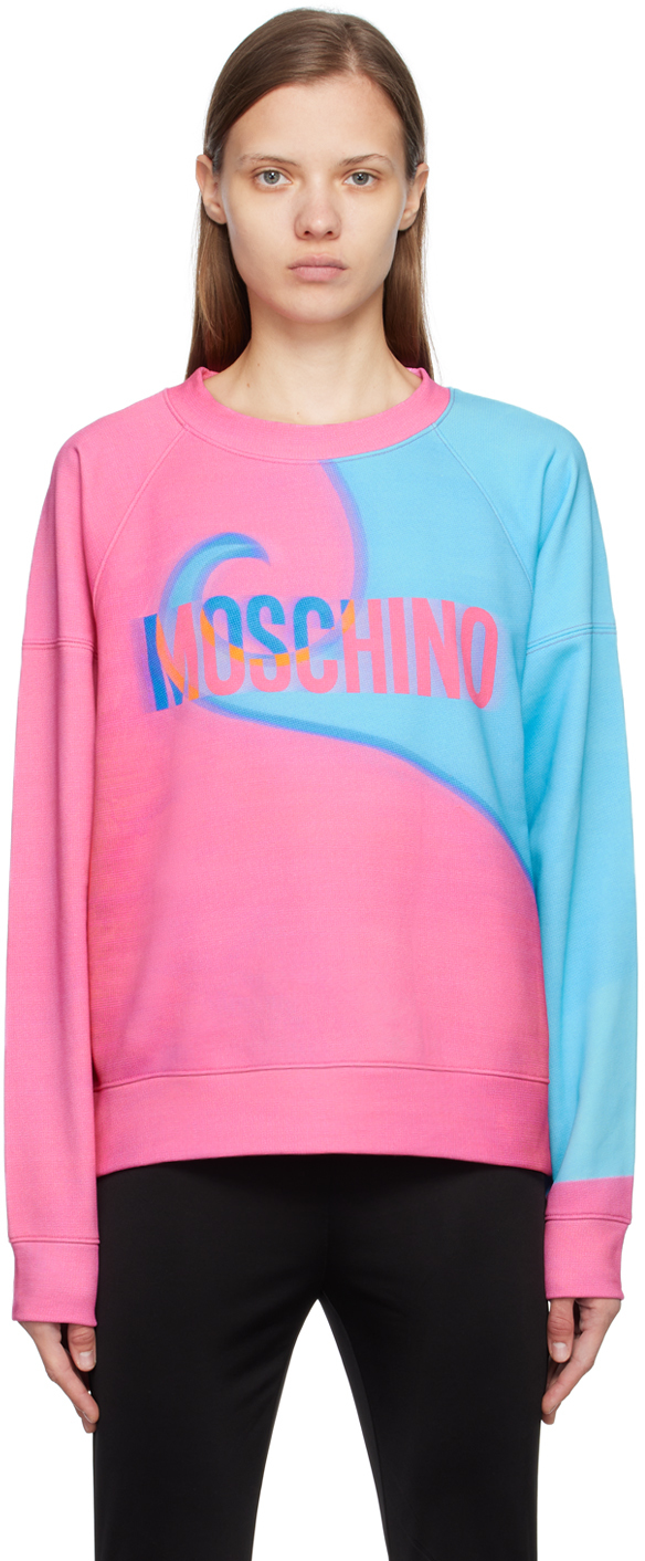 Pink & Blue Projection Print Sweatshirt