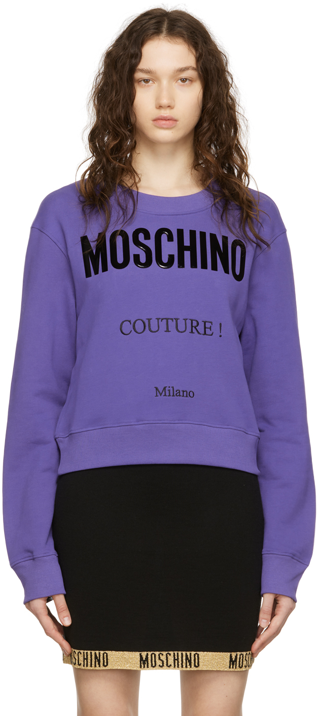 Moschino Purple Vinyl Sweatshirt