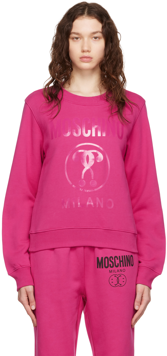 Moschino Pink Double Question Mark Sweatshirt