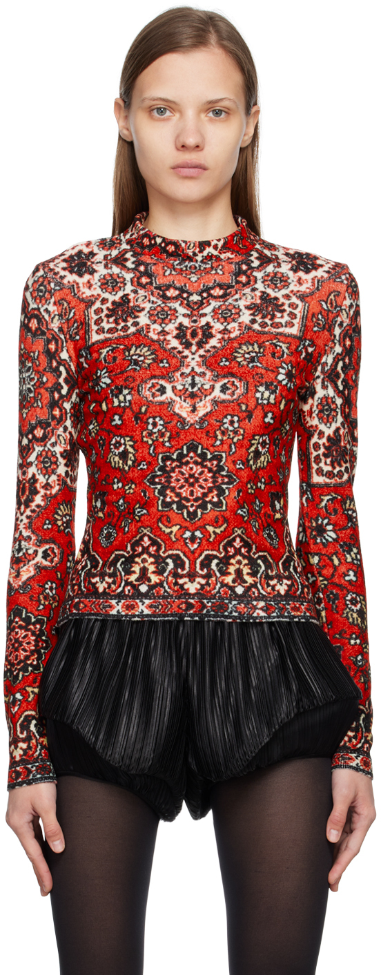 Red Rug Print Sweater