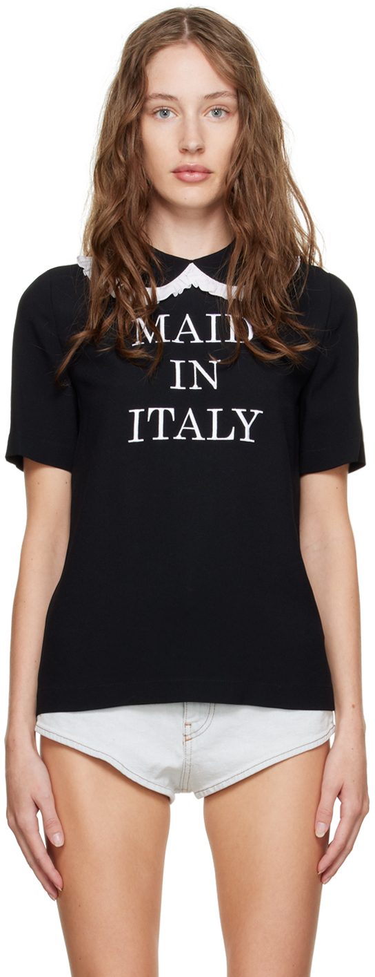MOSCHINO BLACK 'MAID IN ITALY' SHIRT