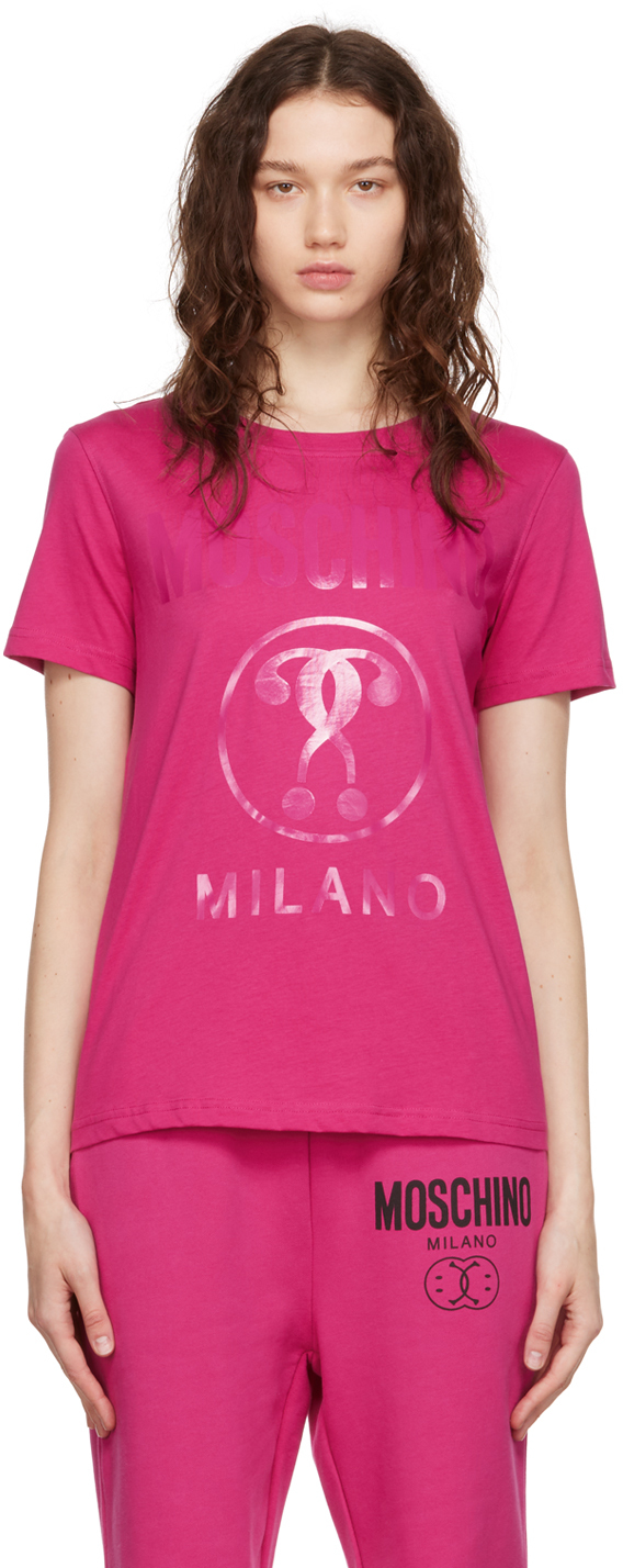 Moschino Pink Double Question Mark T-Shirt