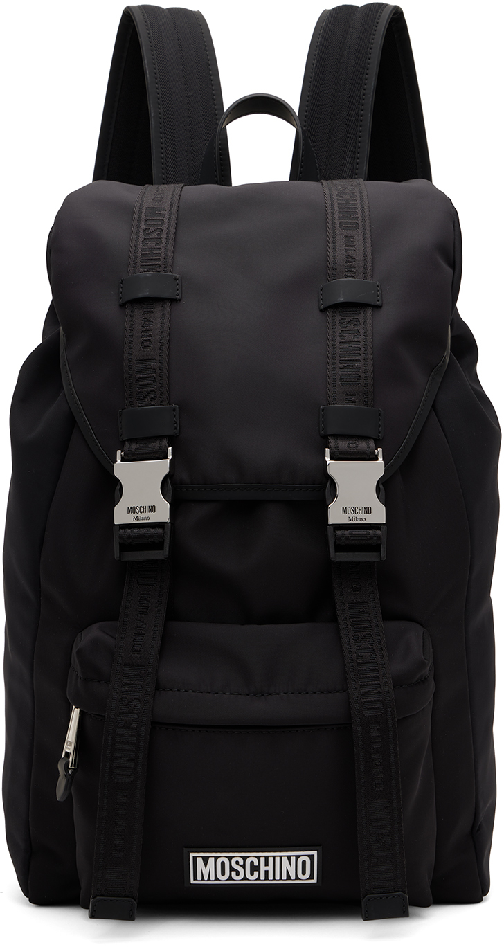 Moschino Black Rubberized Backpack