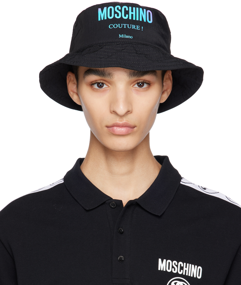 Moschino Black Capello Bucket Hat In A0555 Black