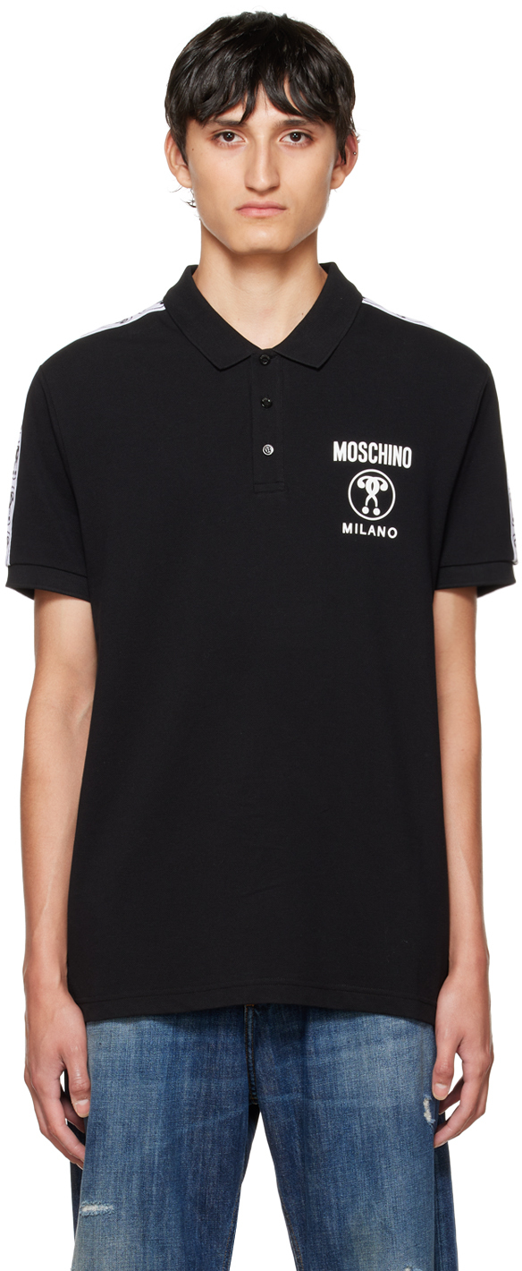 Moschino Black Spread Collar Polo