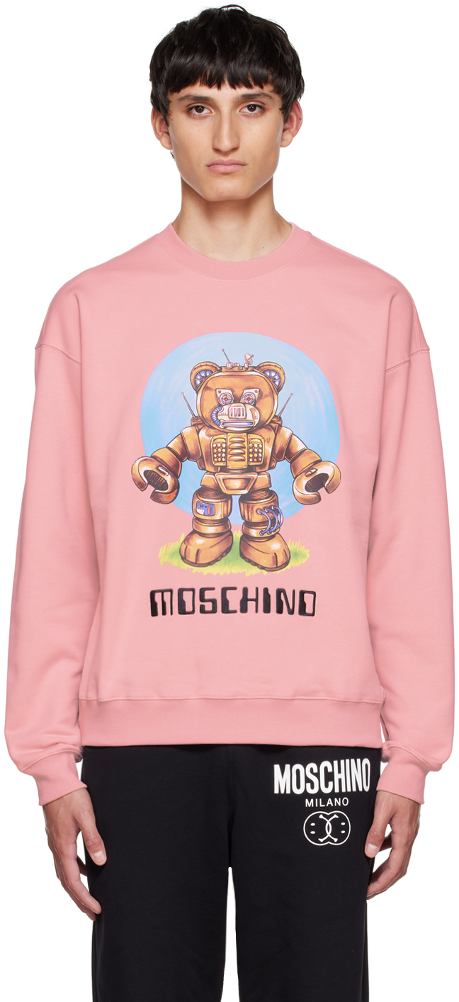 Moschino Pink Robot Bear Sweatshirt