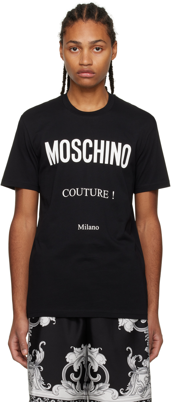 Black 'Couture' T-Shirt by Moschino on Sale