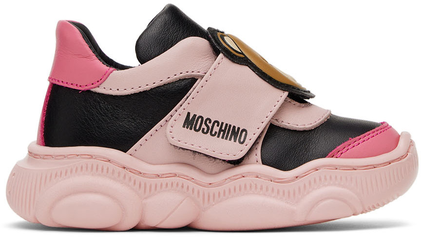 Moschino Baby Pink & Black Bubble Sole Sneakers In Pink Var. 1