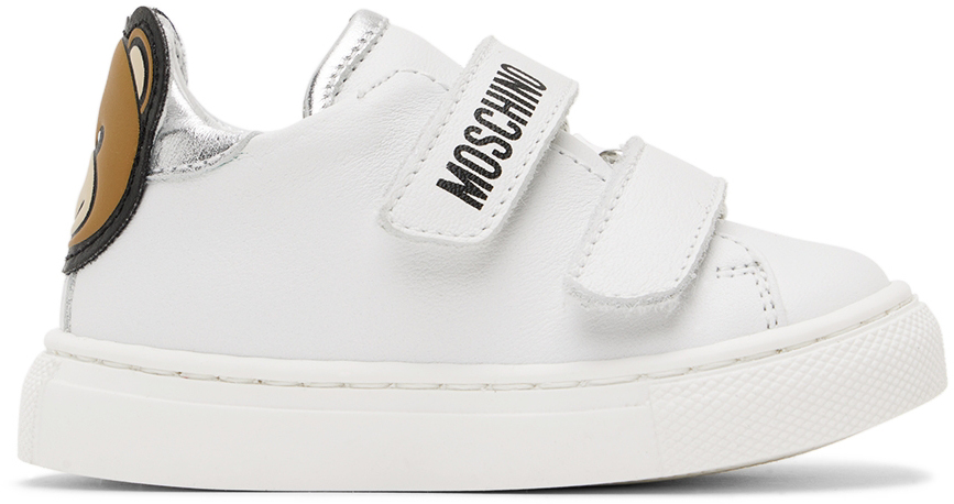 Moschino Baby White Teddy Sneakers In White Var. 1