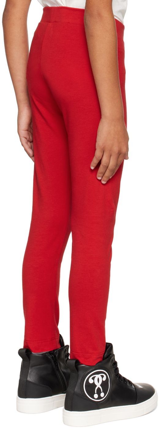 Moschino Kids Red 'couture' Leggings In Var. 50662 Red
