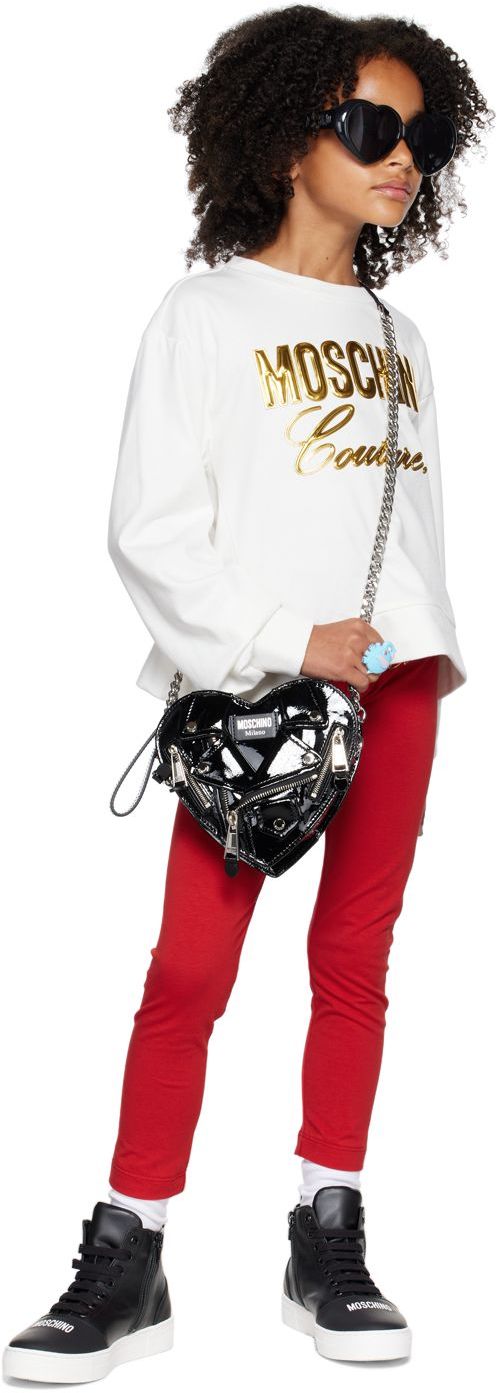 Moschino Kids Red 'couture' Leggings In Var. 50662 Red