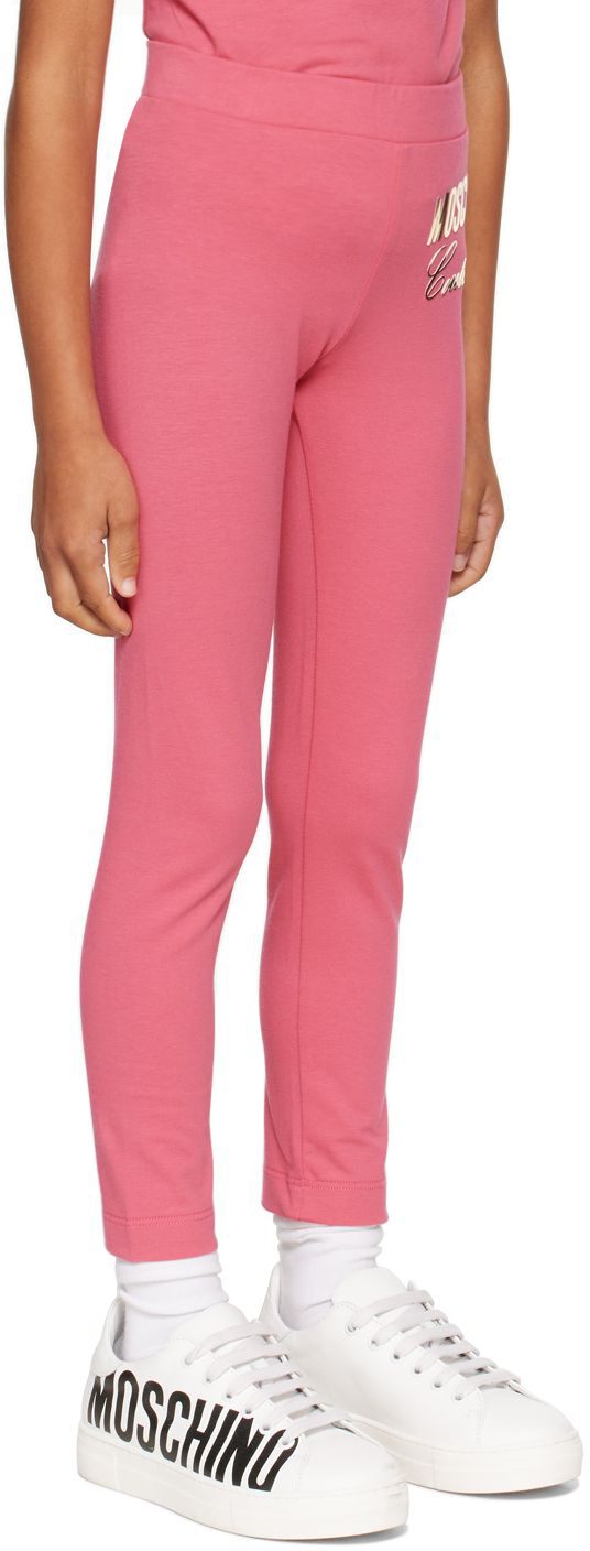 Moschino Kids Pink 'couture' Leggings In Var. 50716 Carmine R