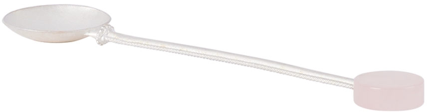 Natalia Criado Silver Coin Quartz Server Spoon In Rose Quartz