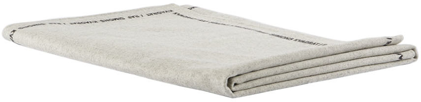 KVADRAT/RAF SIMONS OFF-WHITE DOUBLE-FACED WOOL THROW
