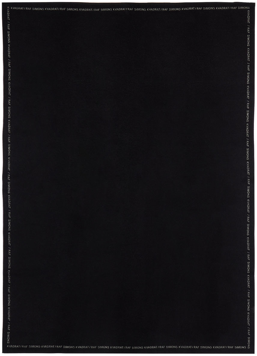 KVADRAT/RAF SIMONS BLACK DOUBLE-FACED WOOL THROW