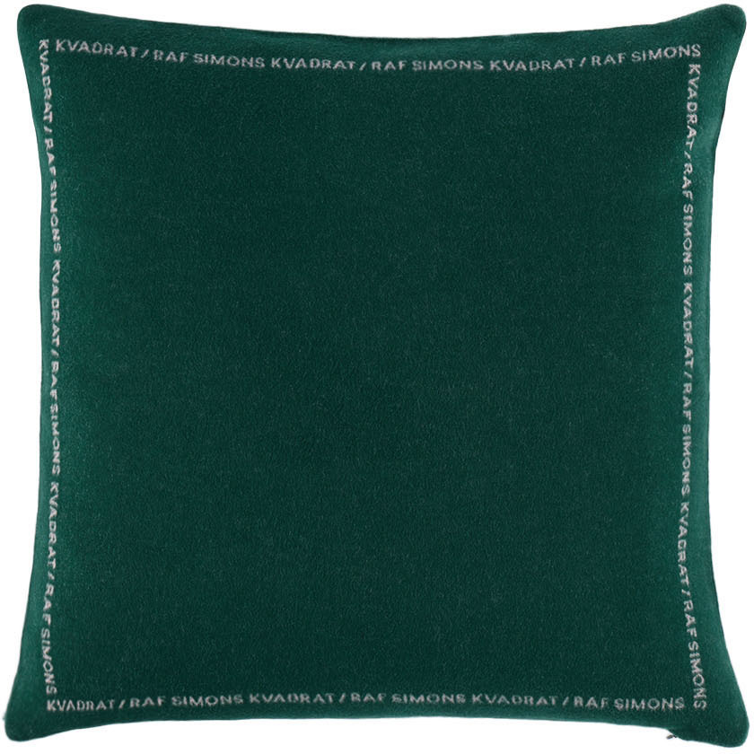 Kvadrat/raf Simons Green Double Face Wool Cushion In 1062 Dark Green