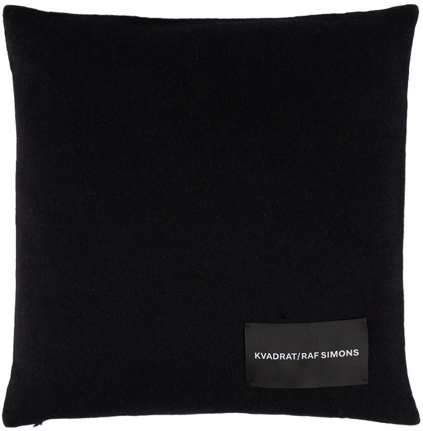 Shop Kvadrat/raf Simons Black Double Face Wool Cushion In 1880 Black