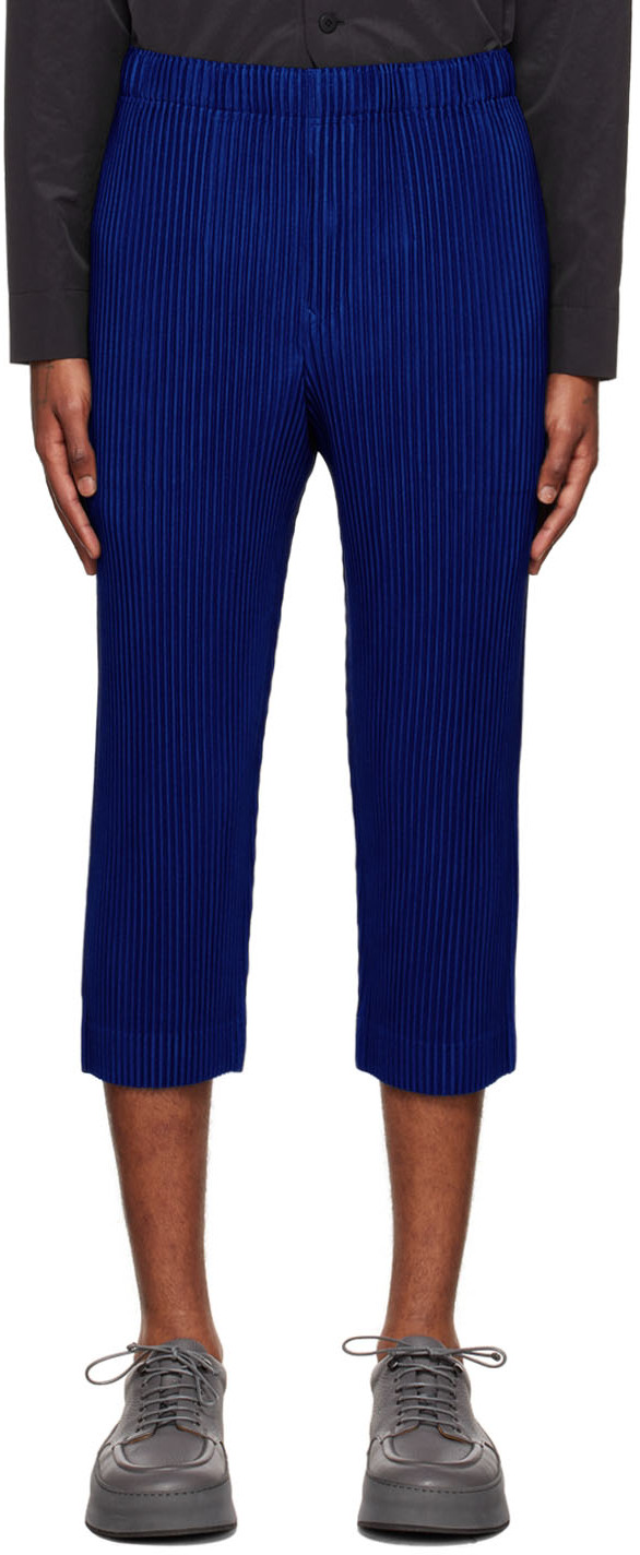 Homme Plissé Issey Miyake: Blue Monthly Color August Trousers | SSENSE UK