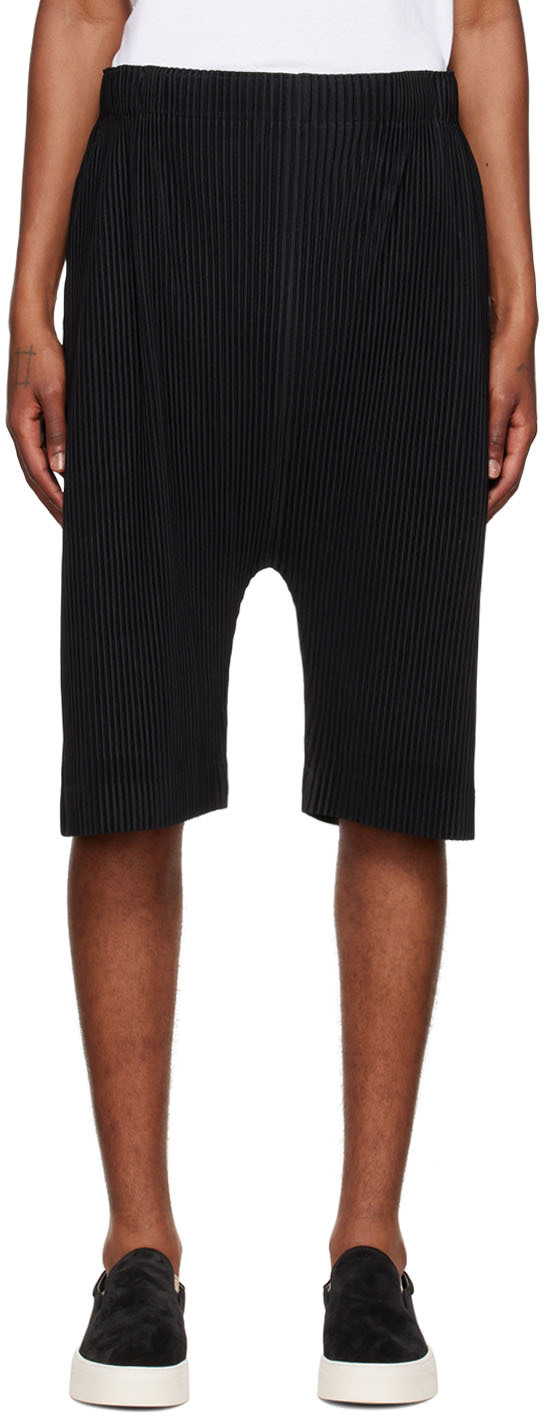 Mens Clothing Shorts Casual shorts Homme Plissé Issey Miyake Synthetic Gray Tailored Pleats 1 Shorts in Black for Men 