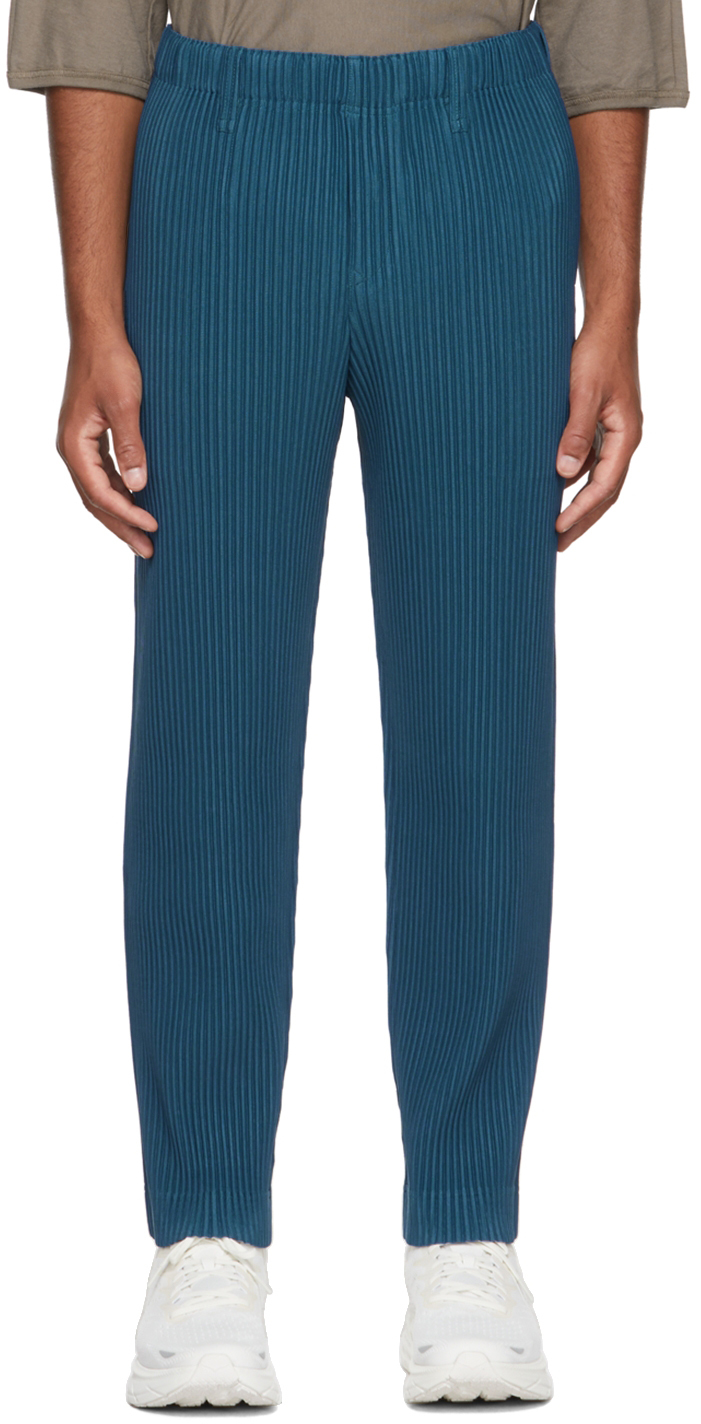 Ssense Uomo Abbigliamento Pantaloni e jeans Pantaloni Pantaloni eleganti Blue Tailored Pleats 1 Trousers 