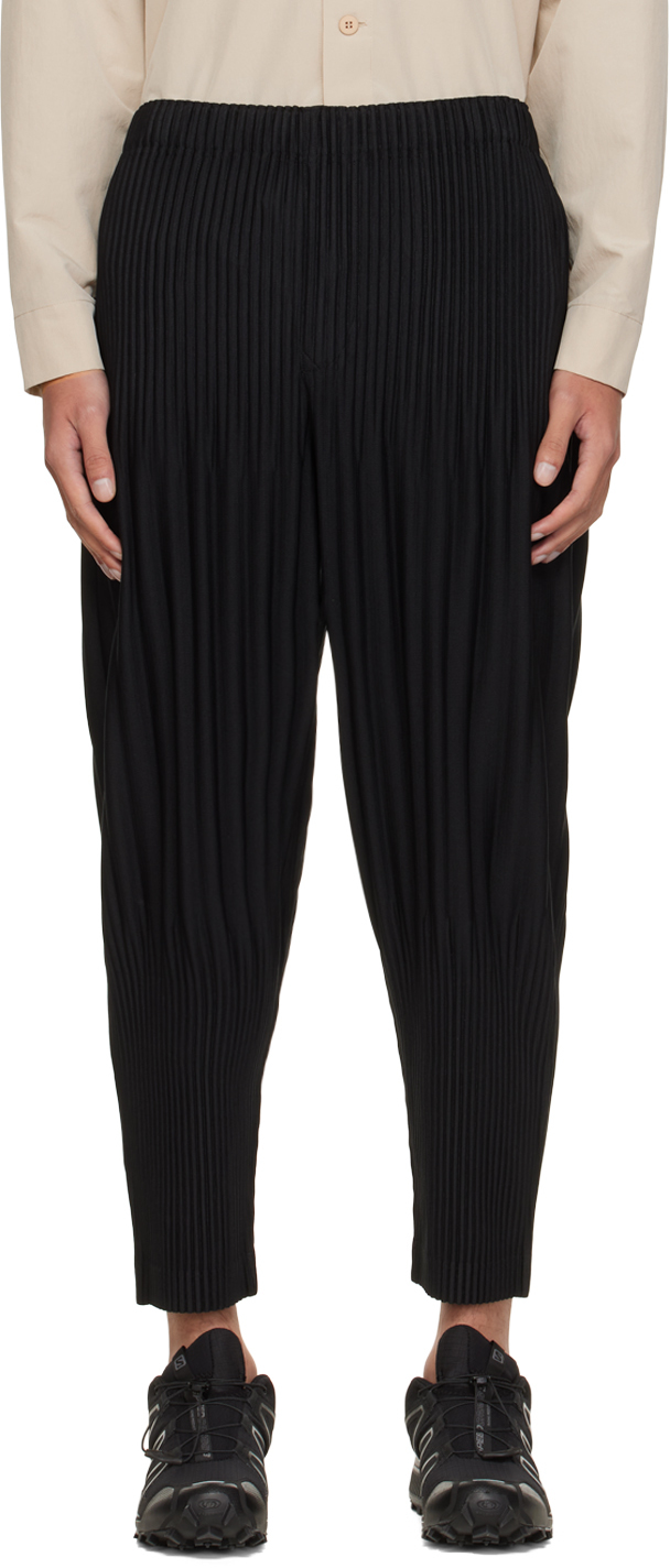 Homme Plissé Issey Miyake: Black Basics Trousers | SSENSE