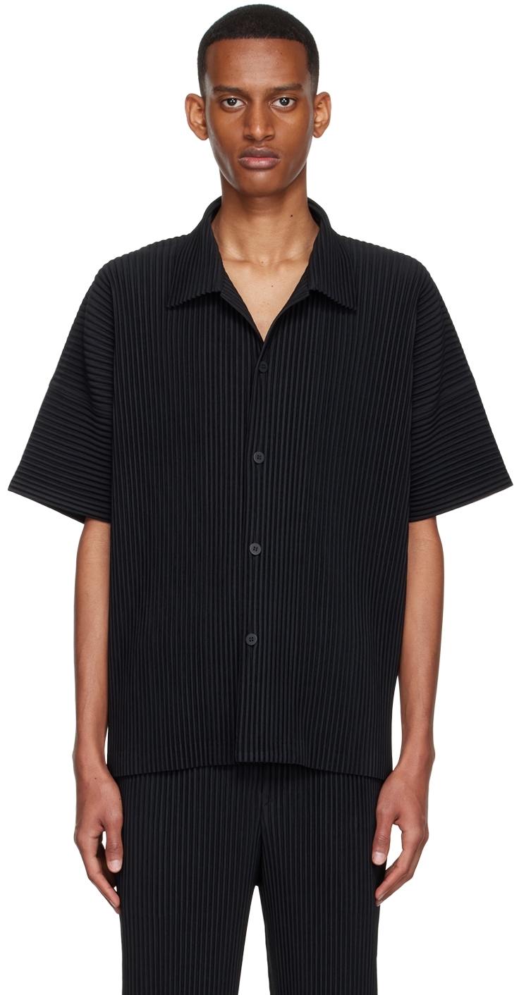 HOMME PLISSÉ ISSEY MIYAKE Black Polyester Shirt