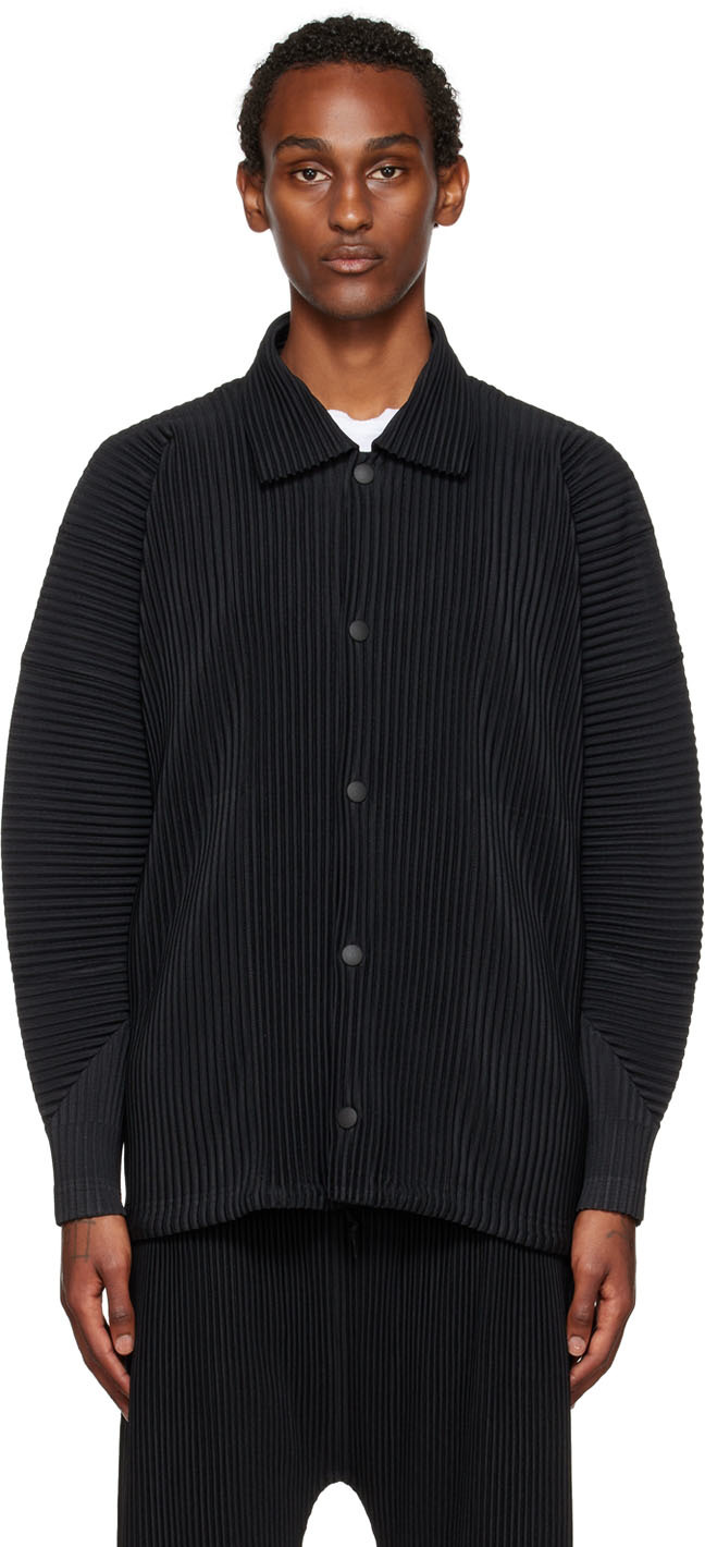 Homme Plissé Issey Miyake: Black Monthly Color August Jacket | SSENSE ...