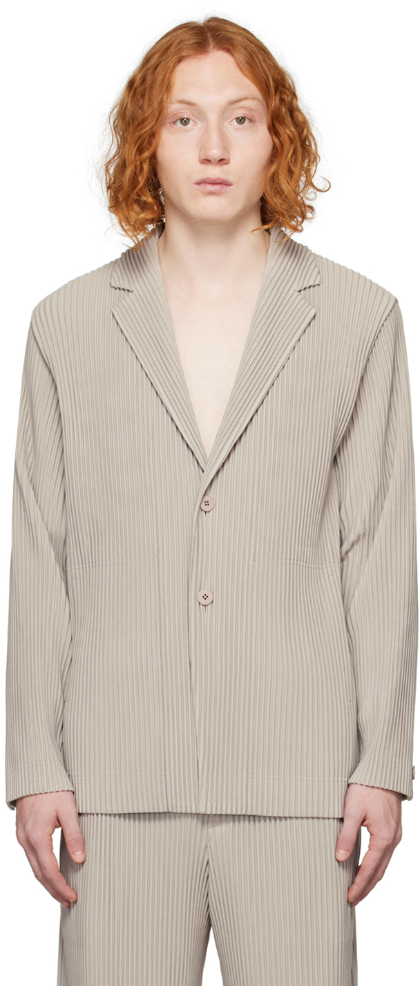 HOMME PLISSÉ ISSEY MIYAKE Beige Kersey Pleats Blazer