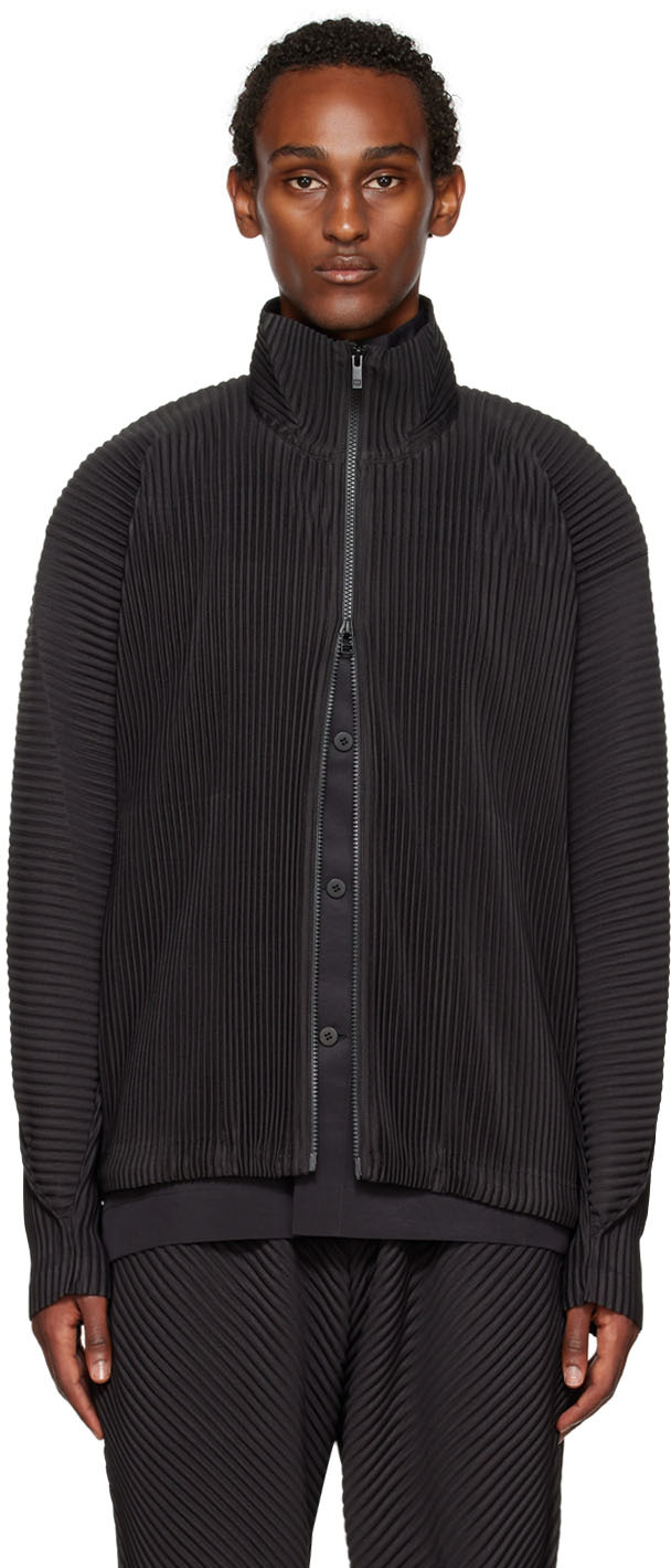 Homme Plissé Issey Miyake Gray Arc Jacket | Smart Closet