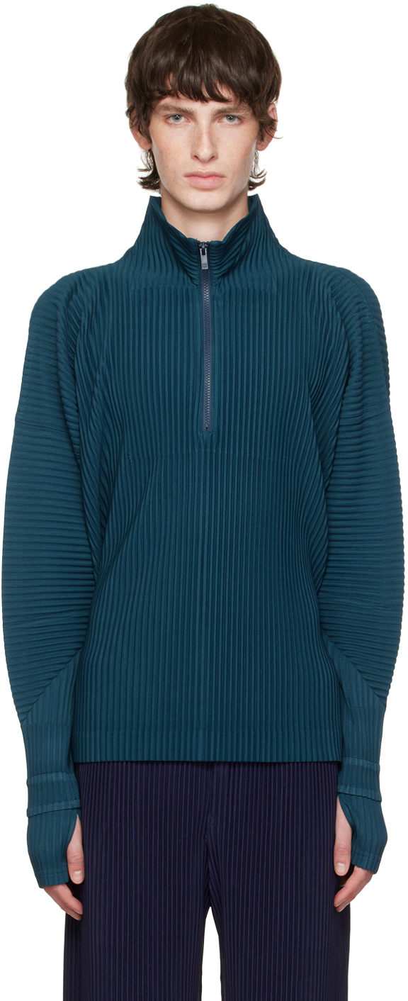 Homme Plissé Issey Miyake Blue Monthly Color September Sweater