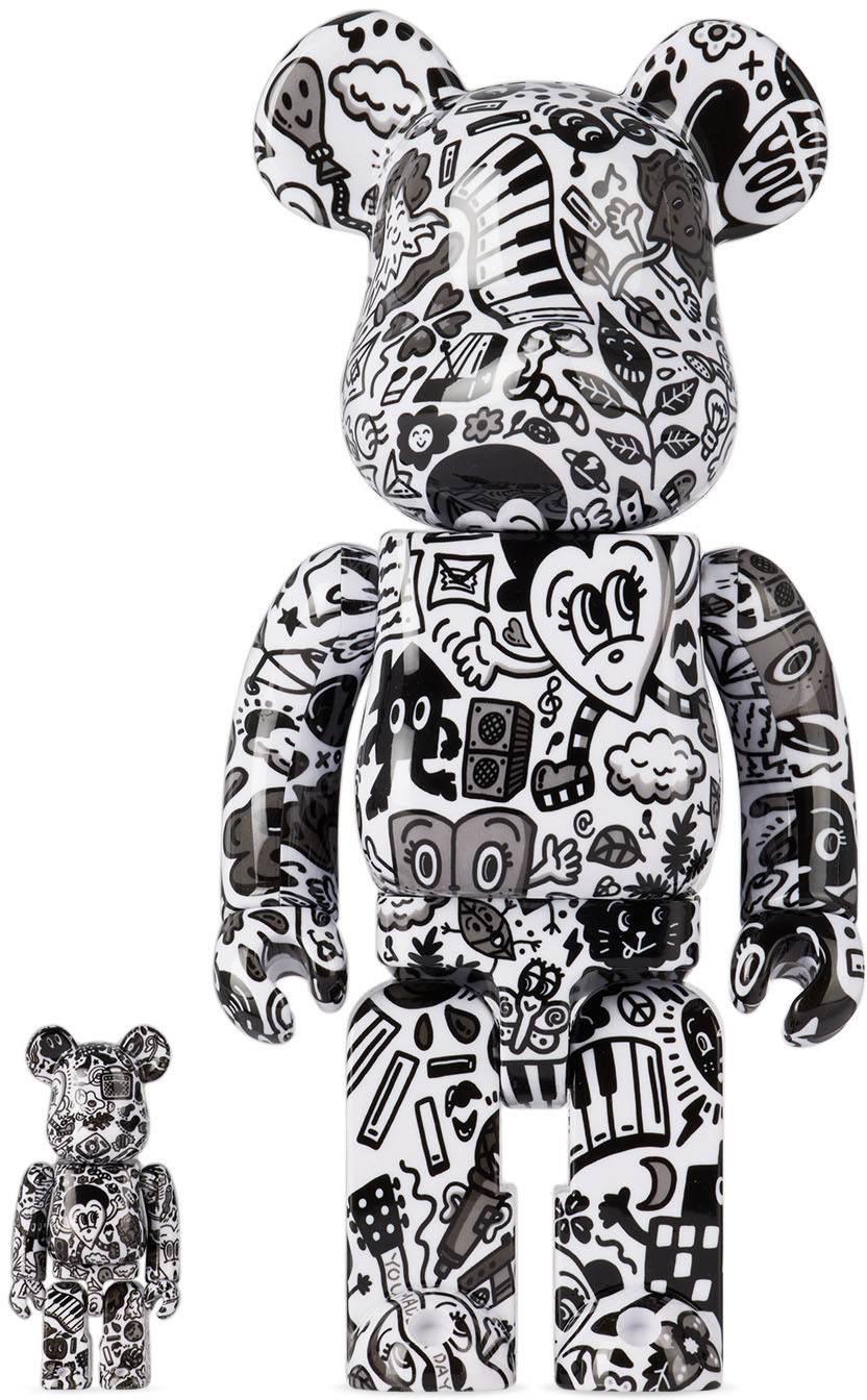 bearbrick black and white